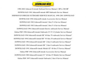 Johnson Outboard Wiring Diagram Pdf 1990 2001 Johnson Evinrude Outboard Service Manual 1 Hp to 300 Hp P