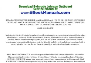 Johnson Outboard Wiring Diagram Pdf Johnson Evinrude Outboard Service Manual 1990 2001 Download