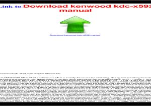 Kenwood Kdc X592 Wiring Diagram for Free Kenwood Kdc X592 Manual Service Manual for Usa Pdf Document