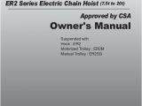 Kito Electric Chain Hoist Wiring Diagram Er2 Large Capacity Operator S Manual