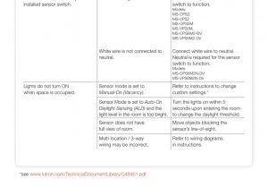 Lutron Occupancy Sensor Wiring Diagram Wrg 4083 Lutron Occupancy Sensor Wiring Diagram and Instructions