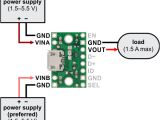 Micro Usb Cable Wiring Diagram Pololu Fpf1320 Power Multiplexer Carrier with Usb Micro B Connector