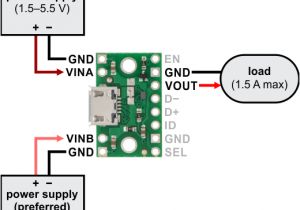 Micro Usb Cable Wiring Diagram Pololu Fpf1320 Power Multiplexer Carrier with Usb Micro B Connector