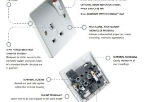 Mk Grid Switch Wiring Diagram Mk E2757sr Switch socket 1 Gang 13a White 10 Pcs