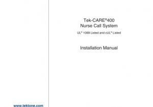 Nurse Call Wiring Diagram Tek Carea 400 Nurse Call System Installation Manual Manualzz Com