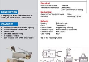 On Q Rj45 Wiring Diagram Cat6a Stp Rj45 Shielded Modular Plug 10 Pieces Amazon In