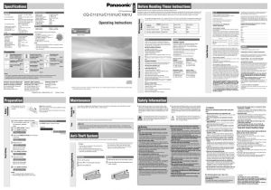 Panasonic Cq C1300u Wiring Diagram Cq C1121u Panasonic Car Stereo Cd Player Am Fm Receiver Manual