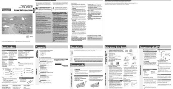 Panasonic Cq C1300u Wiring Diagram Cq C1304u Panasonic Car Stereo Mp3 Cd Player Receiver Manual