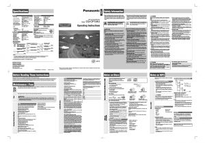 Panasonic Cq Cp134u Wiring Diagram Panasonic Cq Cp134u User Manual 16 Pages