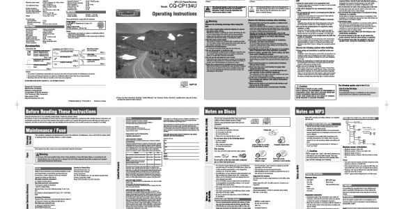 Panasonic Cq Cp134u Wiring Diagram Panasonic Cq Cp134u User Manual 16 Pages
