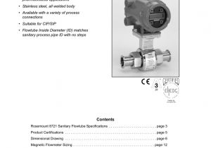 Rosemount 8732e Wiring Diagram Rosemount 8721 Sanitary Magmeter Flowtube Product Data Sheet