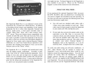 Signalink Wiring Diagram Signalink Sl 1 Installation Operation Manual Tigertronics