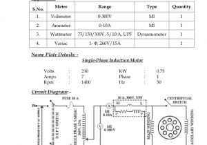 Single Phase asynchronous Motor Wiring Diagram No Load and Blocked Rotor Test On Singlephase Induction Motor
