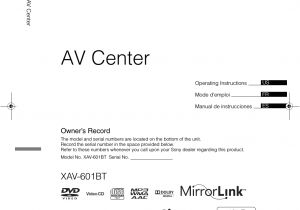 Sony Xav 601bt Wiring Diagram Xav601bt Av Center User Manual Xav 601bt sony