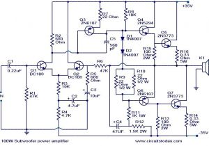 Sub Wire Diagram Power Amplifier Circuit Circuit Diagram Of 100w Subwoofer Amplifier