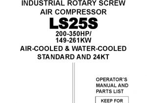 Sullair 185 Wiring Diagram Manual De Operacion Y Mantenimiento Compresor Sullair Ls25 S Gas