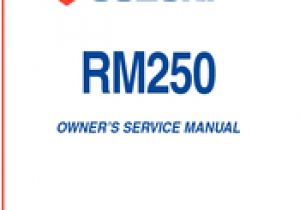 Suzuki Rm 250 Cdi Wiring Diagram Suzuki Rm250 Owner S Service Manual Pdf Download