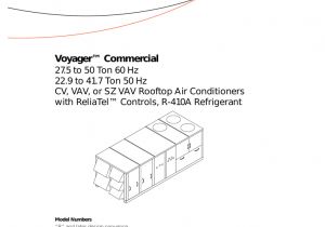 Trane Rooftop Unit Wiring Diagram Trane Voyager Commercial 27 5 to 50 tons Installation and