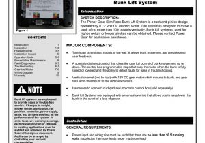 Up Down Stop Wiring Diagram Installation and Service Manual Slim Rack Bunk Lift System with