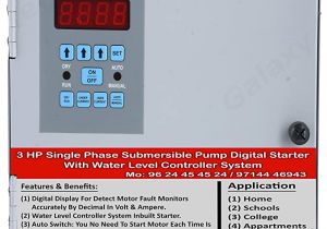 Water Pump Control Box Wiring Diagram the Galaxy Enterprise 3 Hp Single Phase Automatic Submersible Pump Starter Digital Control Panel Water Level Controller System Auto Switch Silver