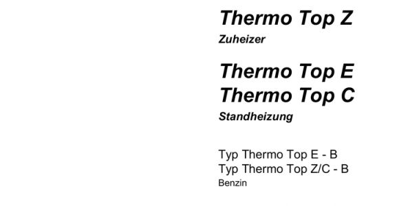 Webasto thermo top C Wiring Diagram thermo top Z thermo top E thermo top C Wasserheizgerate Manualzz Com